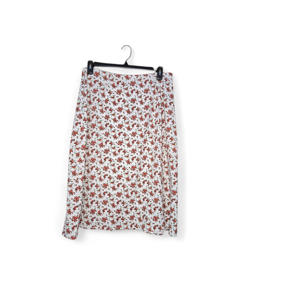 DANIELLE BERNSTEIN Red Floral A-Line Skirt